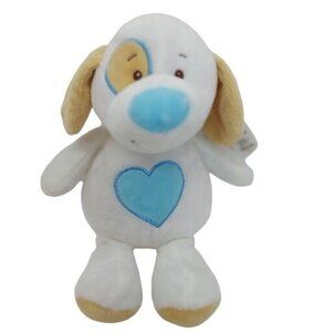 Baby Ganz Puppy Dog Stuffed Animal Lovey Rattle Blue Heart Puppy Love Plush